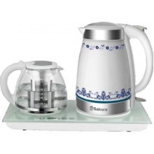 Набор для чая Sakura SA-2903С, 1850 2200Вт., чайн1,7л+завар1,5л  керам дисп